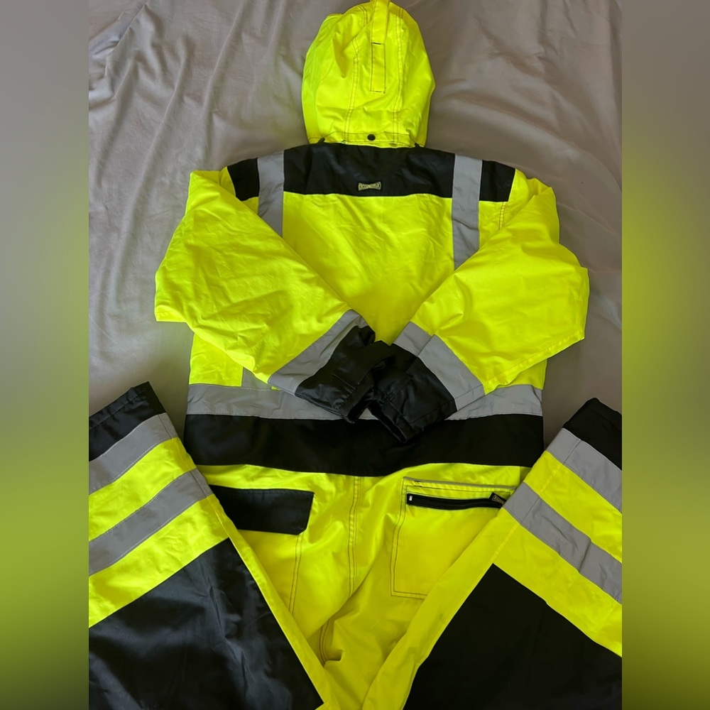 Occunomix Speed Collection SP-CVL Mens Neon Yellow Black Jump Suit Sz XL